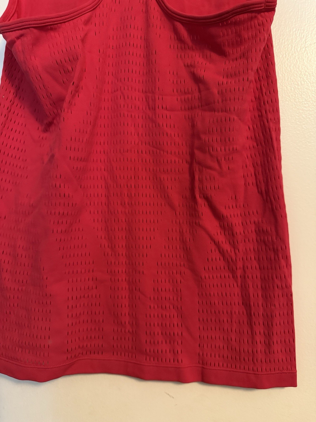 Fabletics Womens Medium Red Helena Mesh Panel Athletic Tank Top Shirt