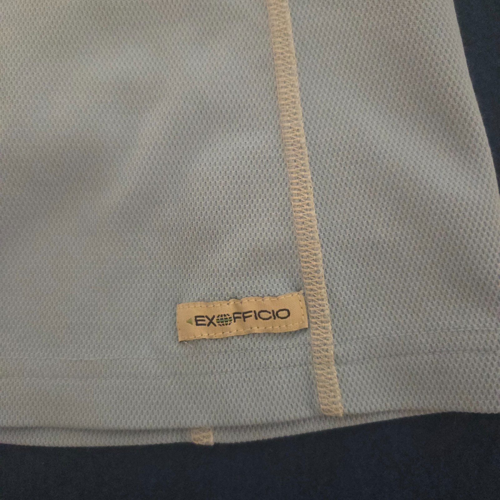 Exofficio Buzz Off Insect Shield Pullover Top Size M Light Sky Blue Outdoor Hike