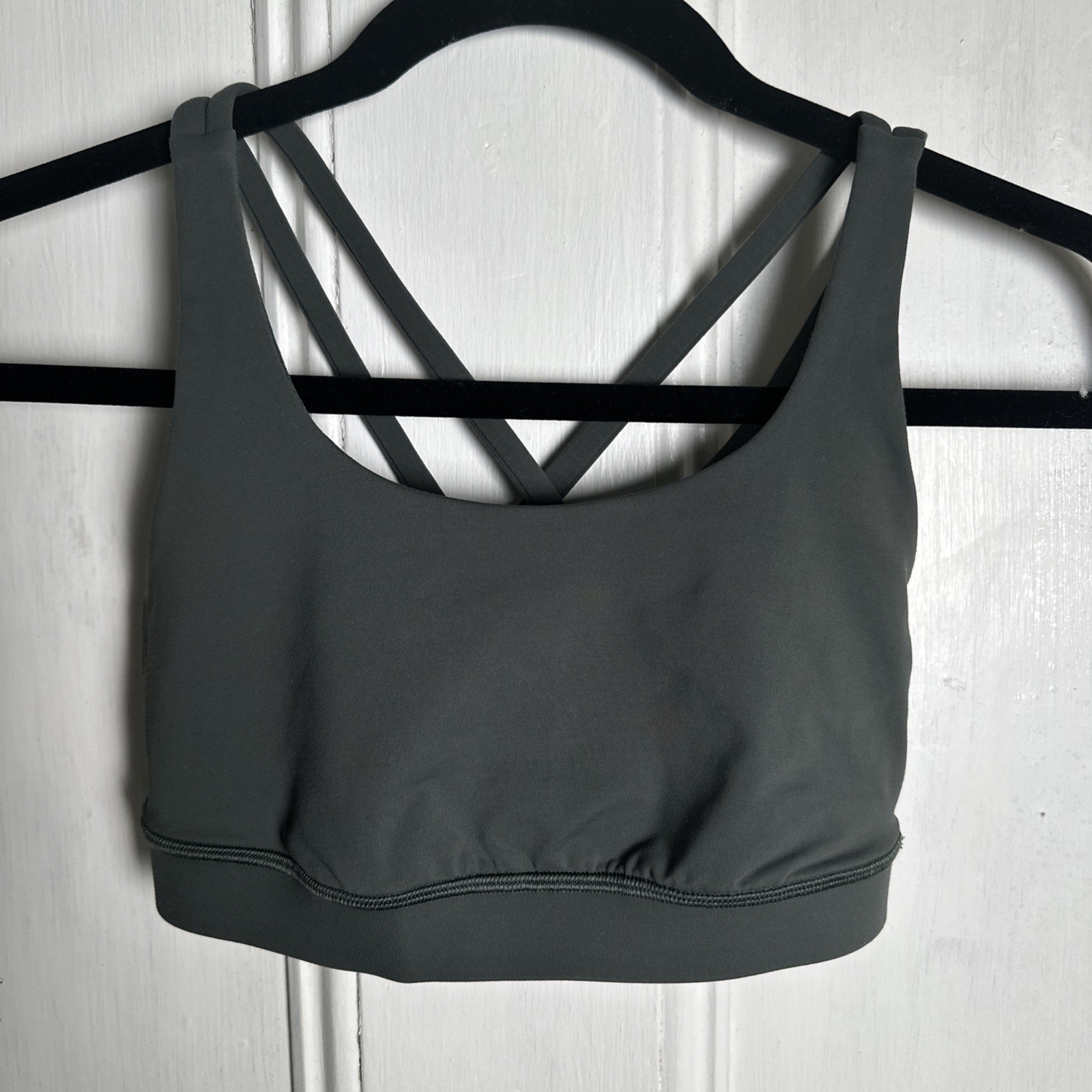 Lululemon Energy Bra Smoked Spruce Size 4 Medium Support B/C