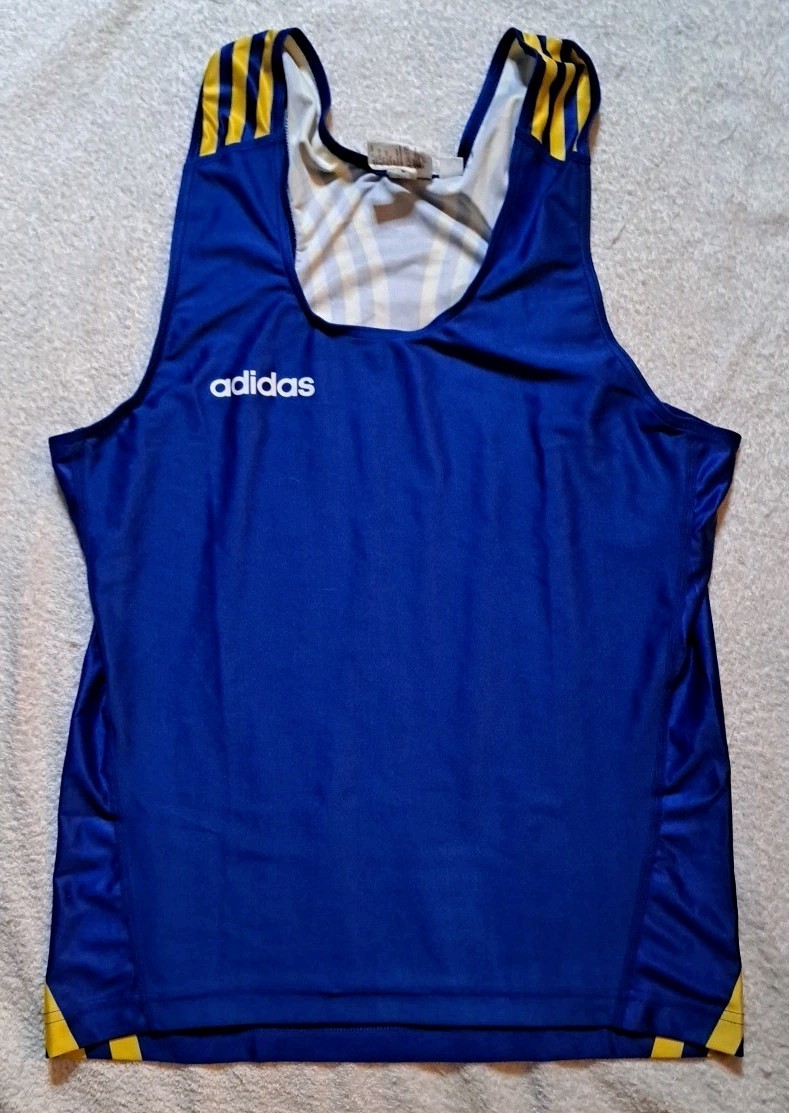 Vintage 90 Adidas Women’s Large Tank Top Running Singlet Portugal 3 Stripe