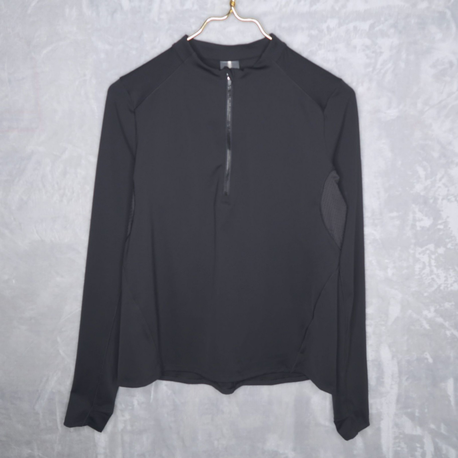 CALIA Pure Black Long Sleeve Pullover 1/4 Zip Size M Running UPF 50+ Training