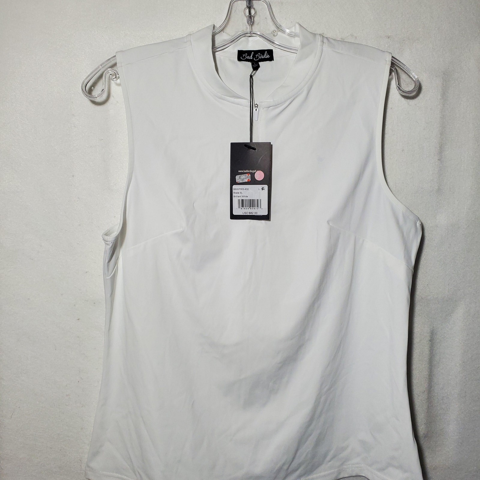 Bad Birdie Blade SL Sleeveless Polo Shirt Womens Large White Golf Athletic NWT