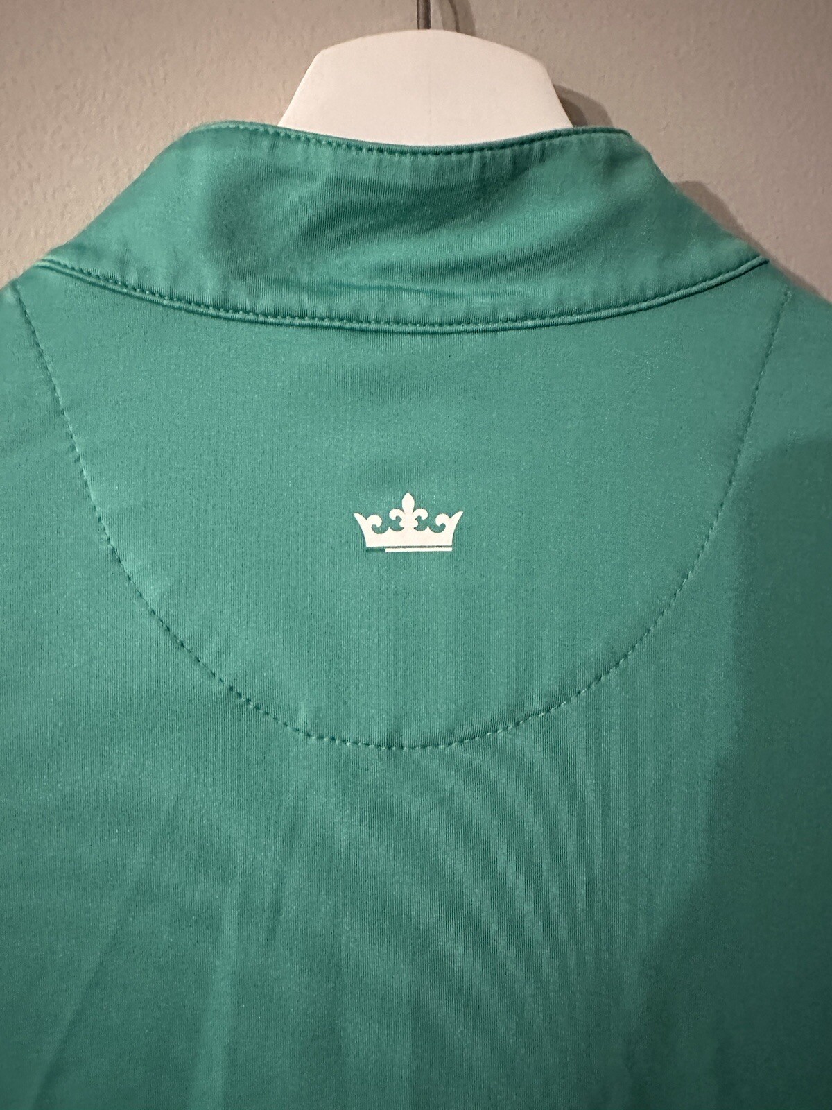 Peter Millar Crown Sport E4 Lightweight Shirt Green 1/4 Zip Size M 50+UPF Top