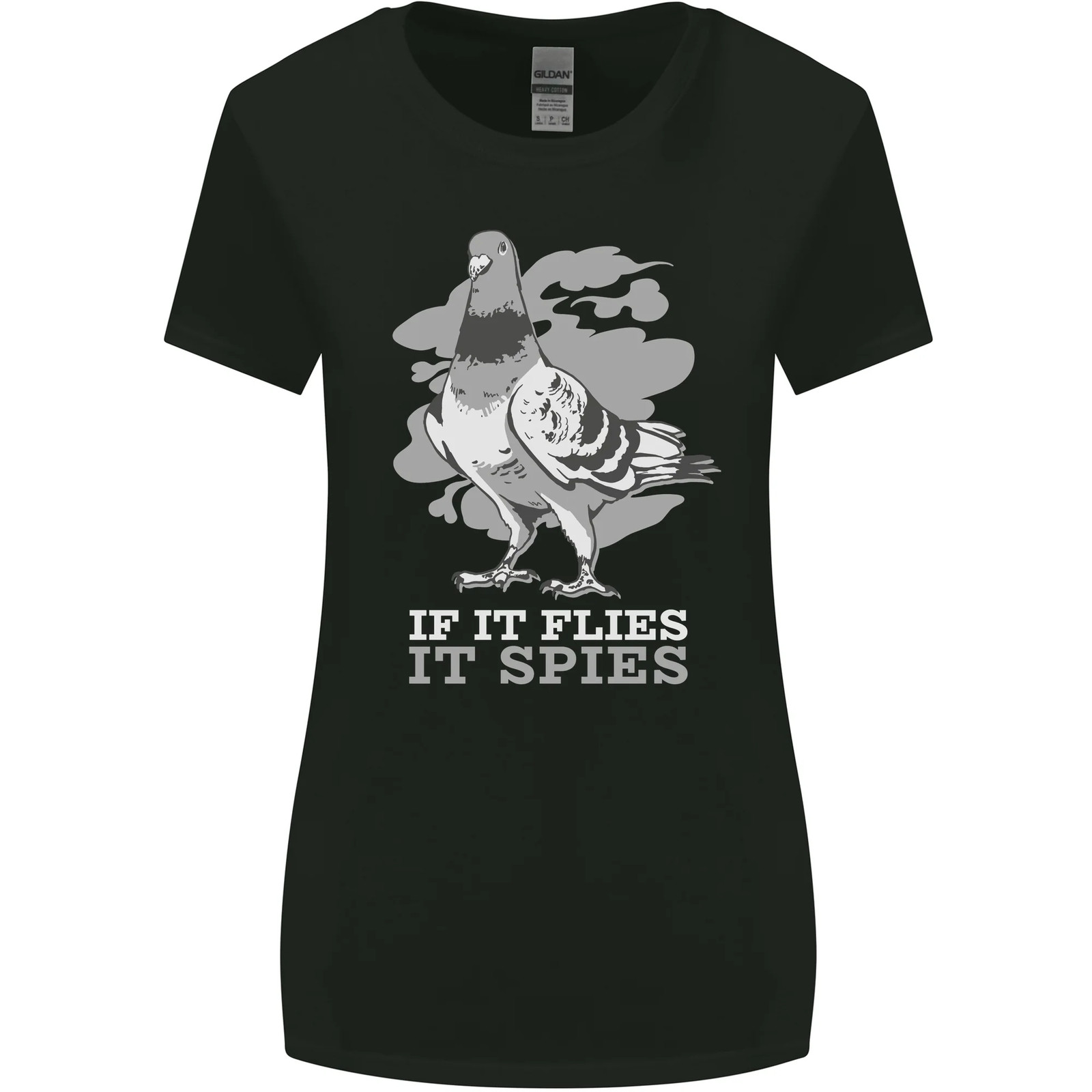If it Flies it Spies Conspiracy Pigeon Womens Wider Cut T-Shirt
