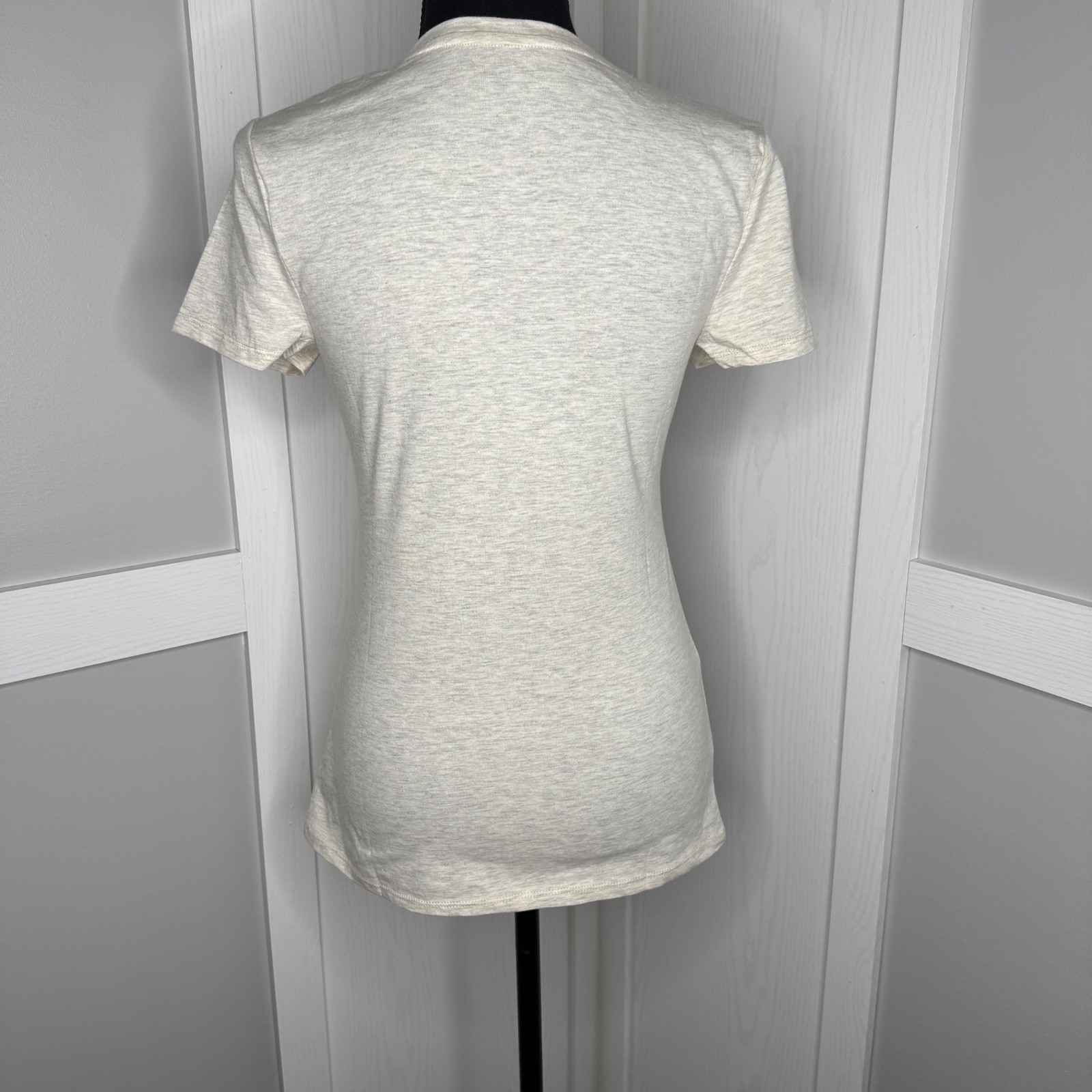 Cielo Oatmeal Heather Short Sleeve Stretch Tee | Size M Cotton Blend T-Shirt NWT
