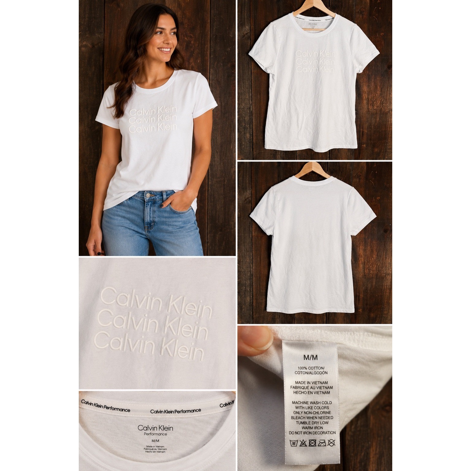 Calvin Klein Performance White Embossed Logo T-Shirt XL PFTT2068