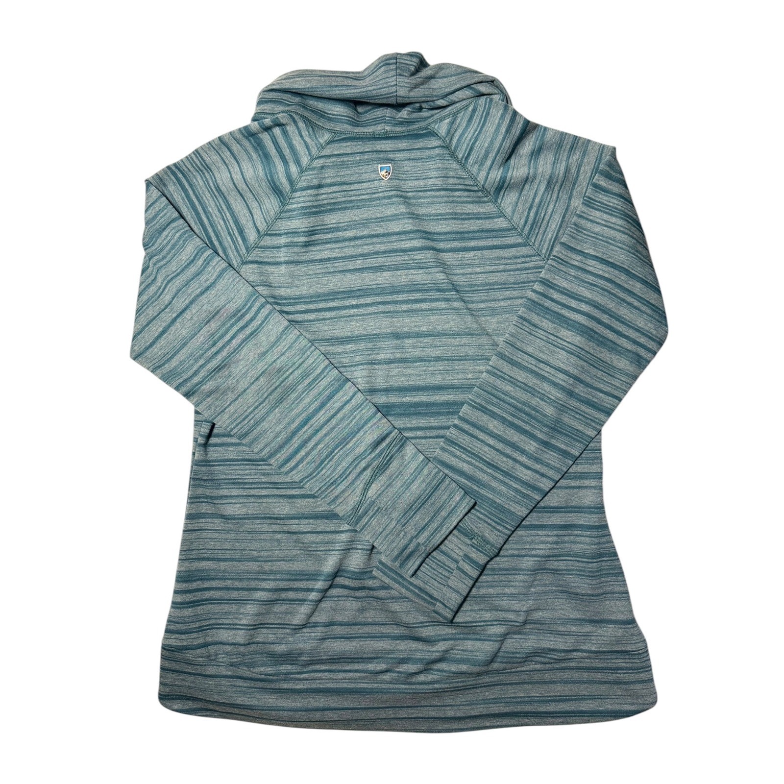 Kuhl Womens Piper Cowl Neck Pullover Striped Blue Long Sleeve Top Size M 4201