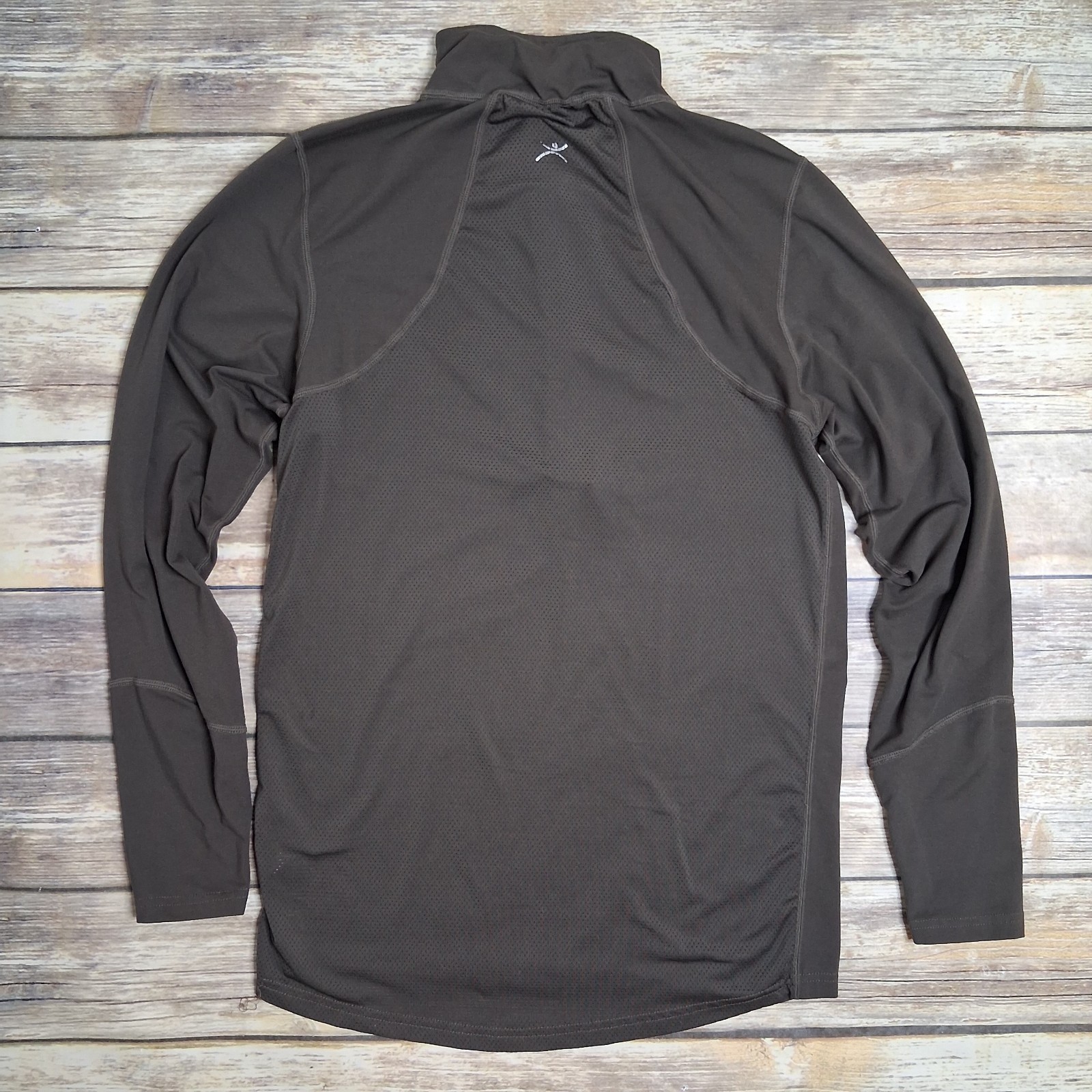 Terramar Climasense Mesh Back 1/4 Zip Pullover Women M Olive Outdoor Gorpcore