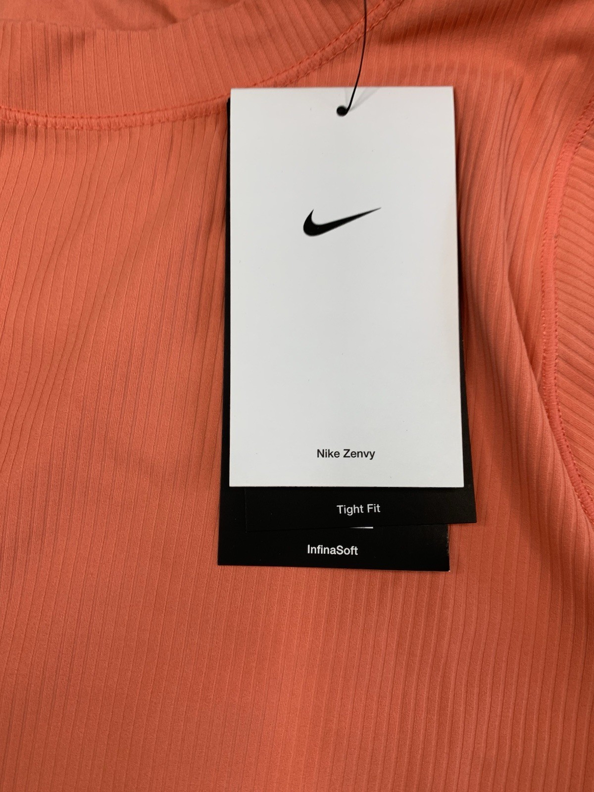 Nike Women’s Zenvy Rib Dri-FIT Short Sleeve Top HF2772-814 Magic Ember XL NWT