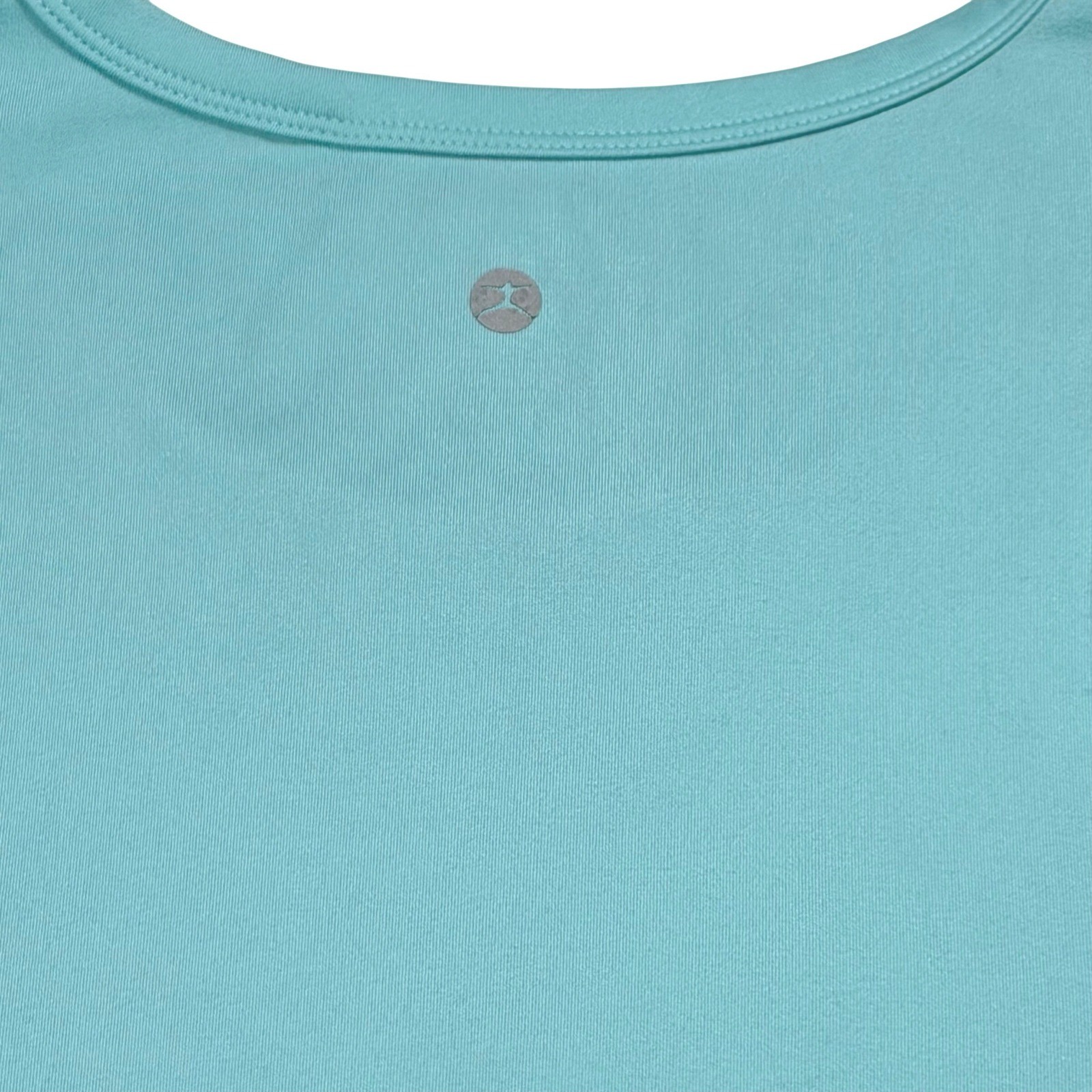 Danskin Womens Turquoise Blue Activewear Tank Top Curved Hem Large 1590498 EUC