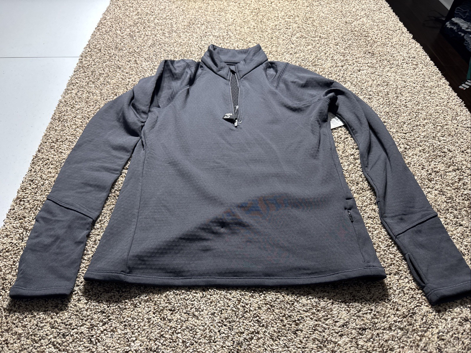 DSG Run Grid 1/4 Zip Gray Size L L/S Lightweight Pullover Womens Cold Gear
