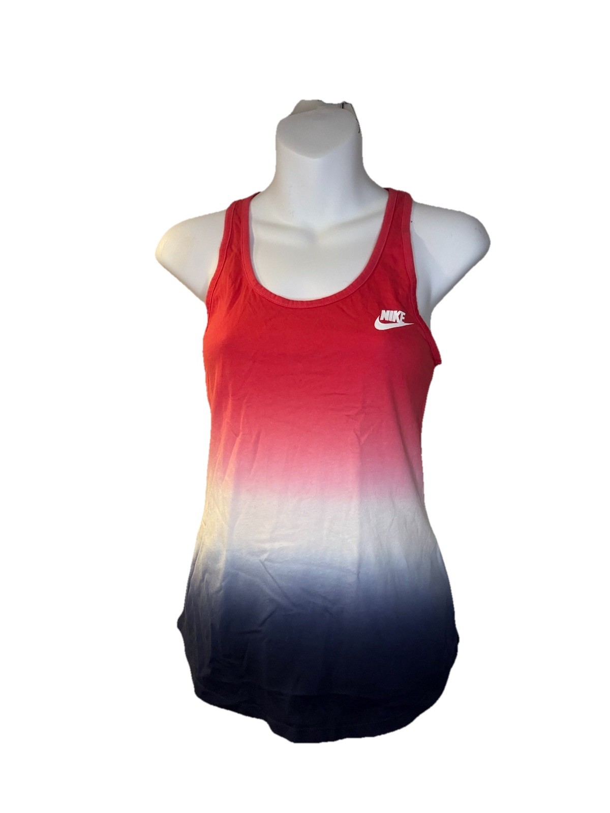 NIKE Womens Red/White/Blue Ombré Racerback Athletic Tank Top Sz XS *NWT*