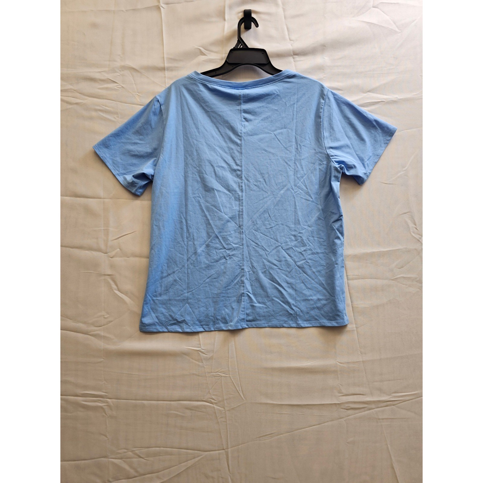 Members Mark Womens Active Tee Light Blue Short Sleeve Relaxed Fit Shirt Medium