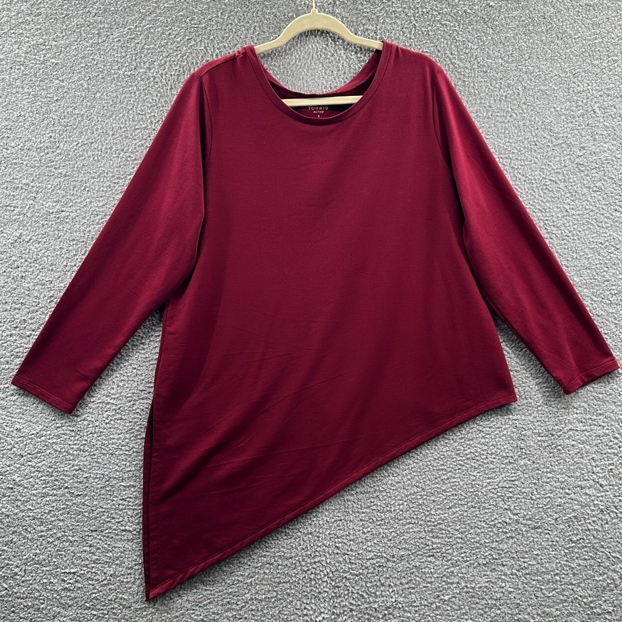 Torrid Women Minimalist Tunic Top 1X Asymmetrical Hem Active Relaxed Athleisure