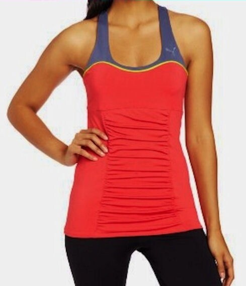 PUMA Powercell Power Tank Medium Support Compression Lt Red Bra Top Womens S L