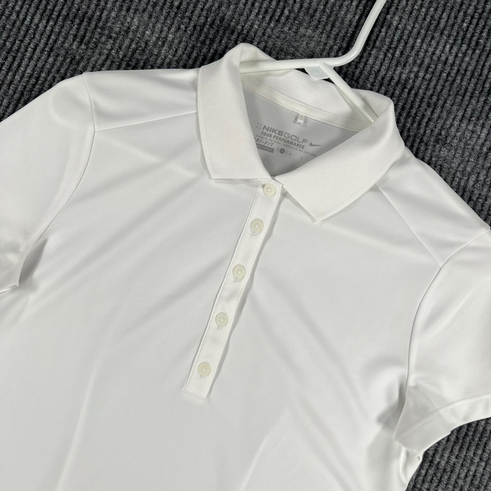 Nike Golf Tour Performance Polo Shirt Womens Small White Dri-FIT Golf Tennis