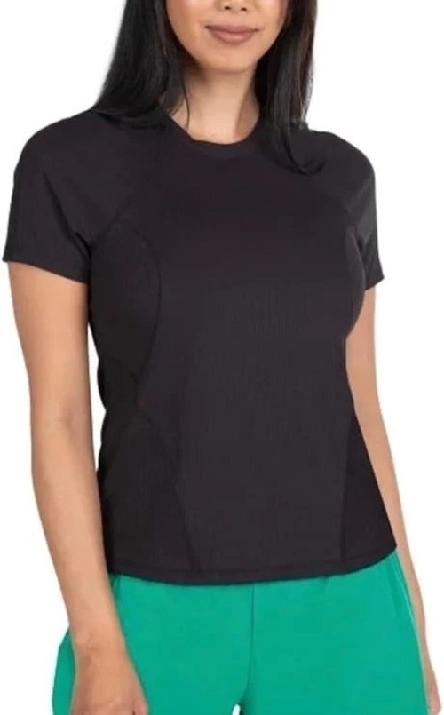 Spyder Active Women’s XL Athletic Performance Ribbed Short Sleeve Black N0953