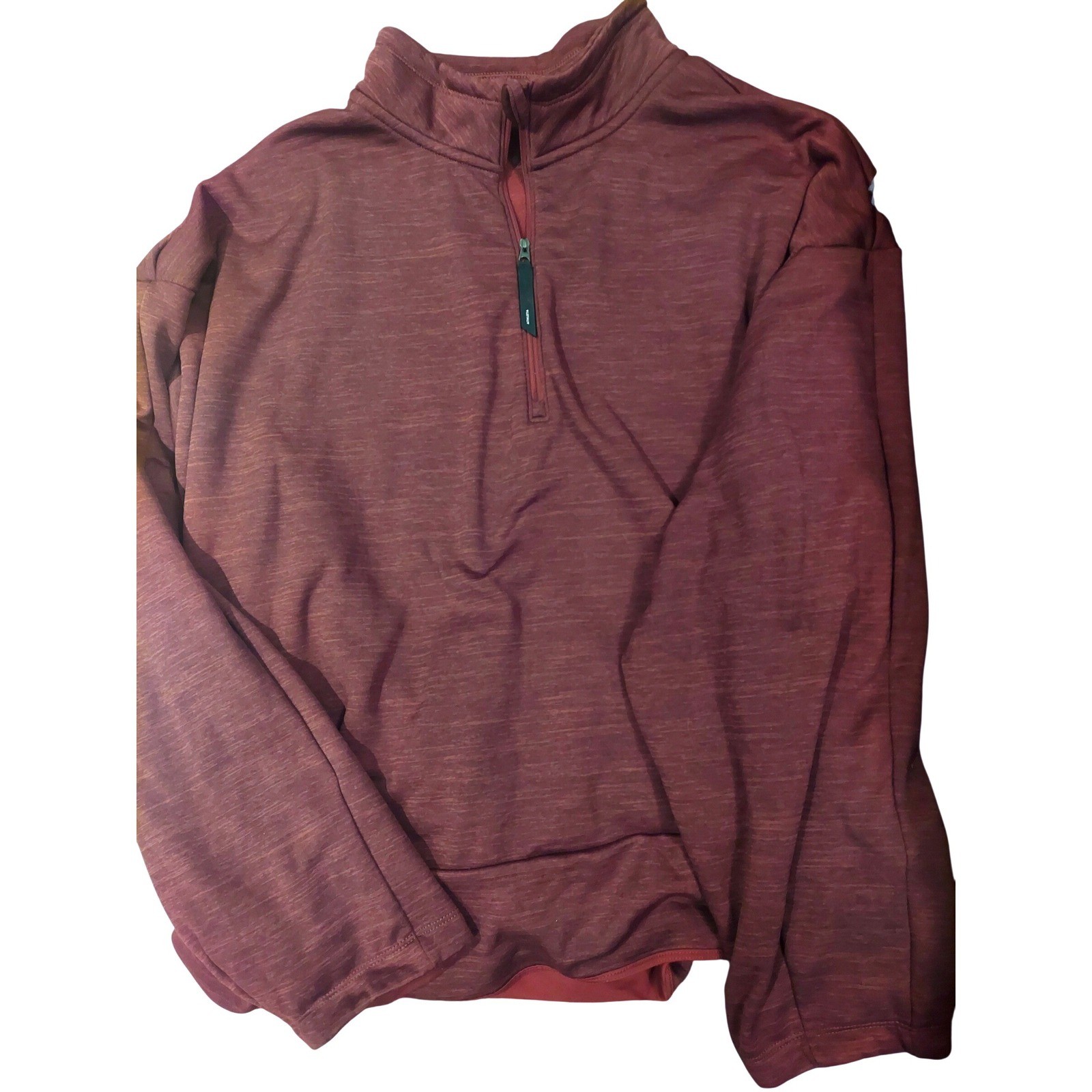 Athleta Womens 3X Burgundy Heathered Quarter Zip Pullover Activewear Top