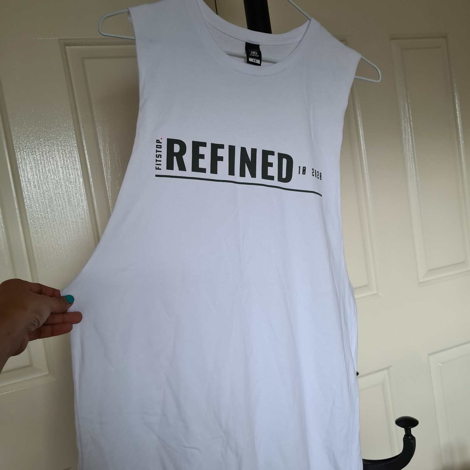 BARNARD AS Colour XS White Pilates Exercise Jogging Bodycon Yoga Gym Muscle Tee