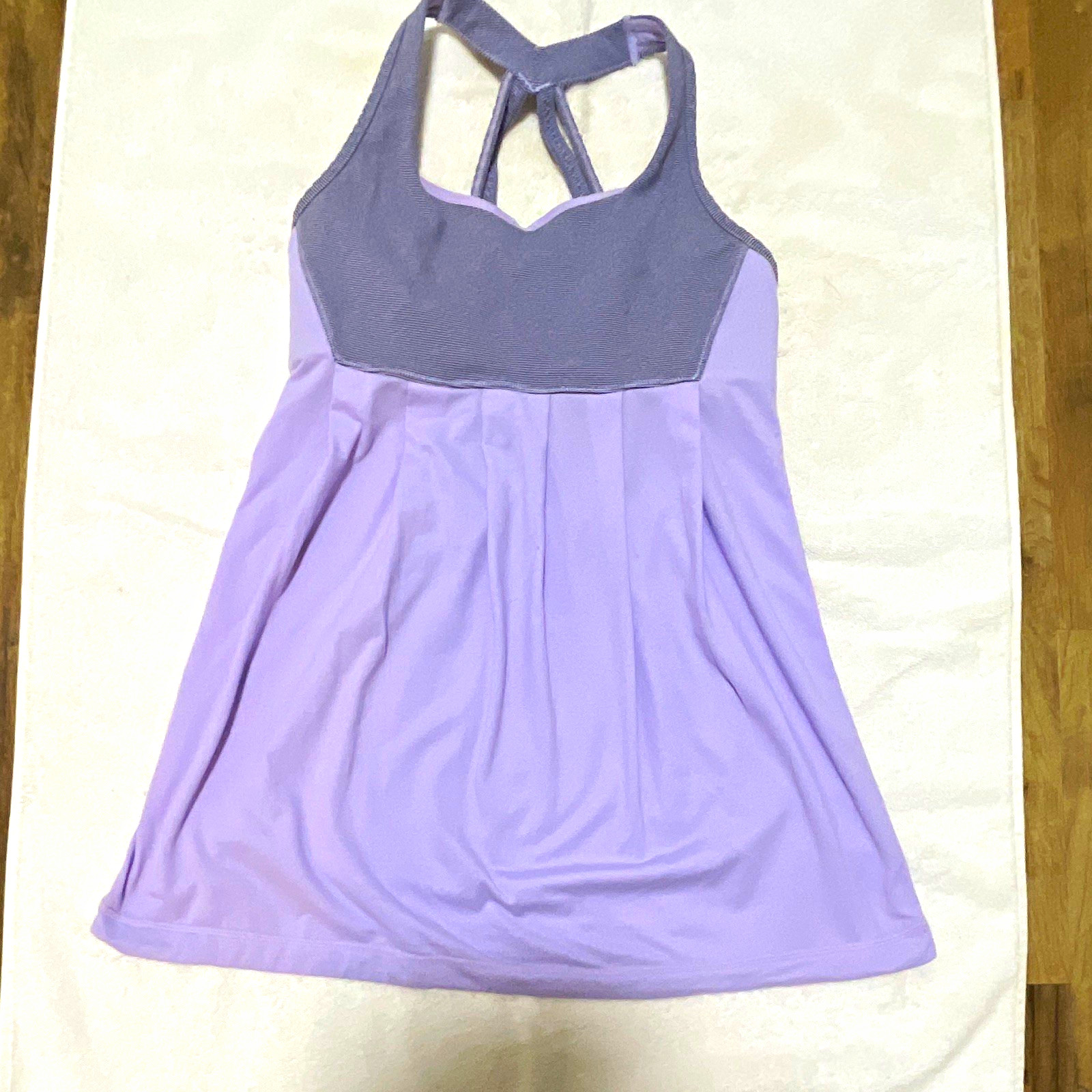 lululemon Purple/Gray Solid Racerback Scoop Neck Stretch Tank Activewear 6