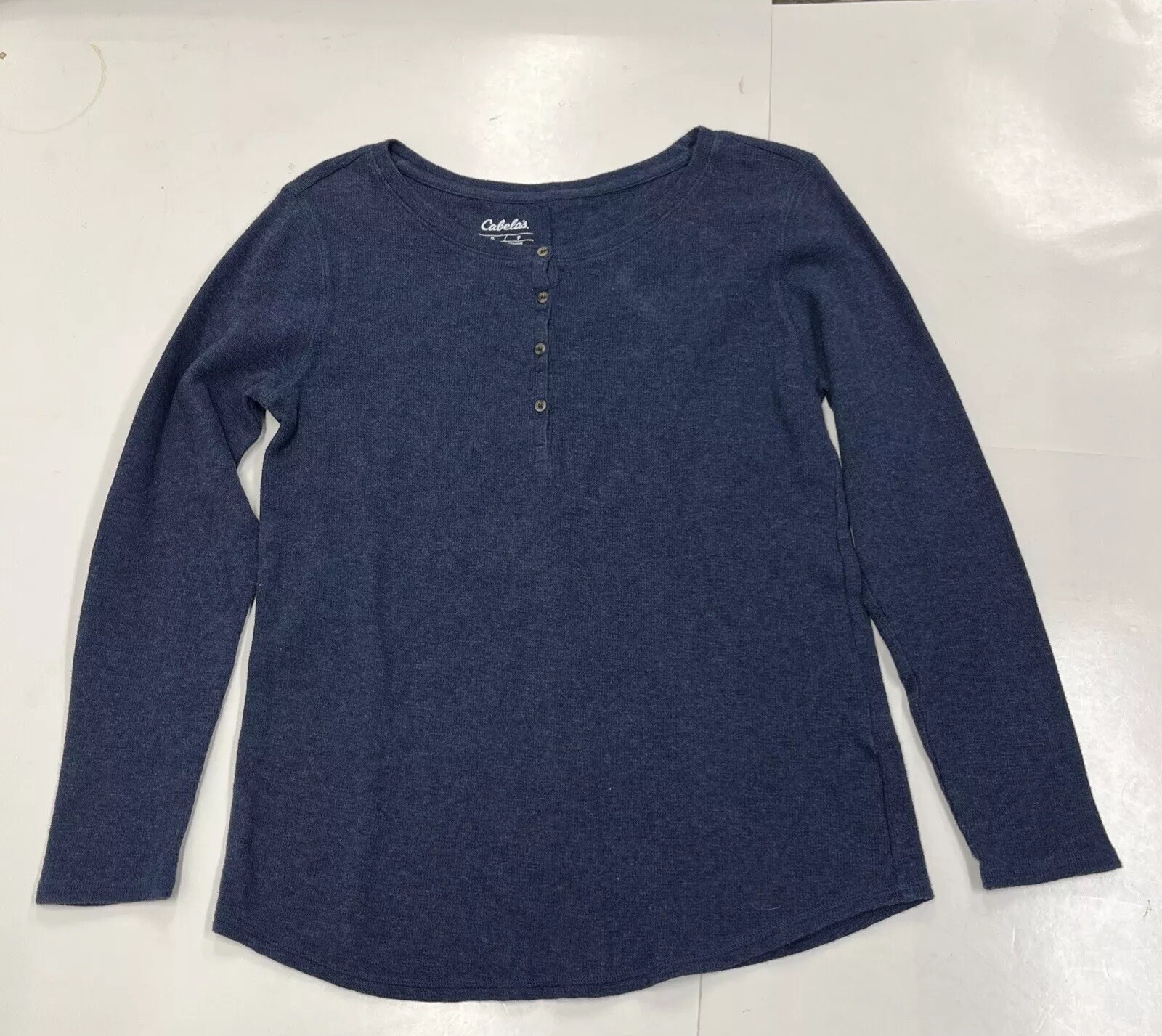 Cabela’s Thermal Henley Base Layer Waffle Knit Blue Women’s Size Small