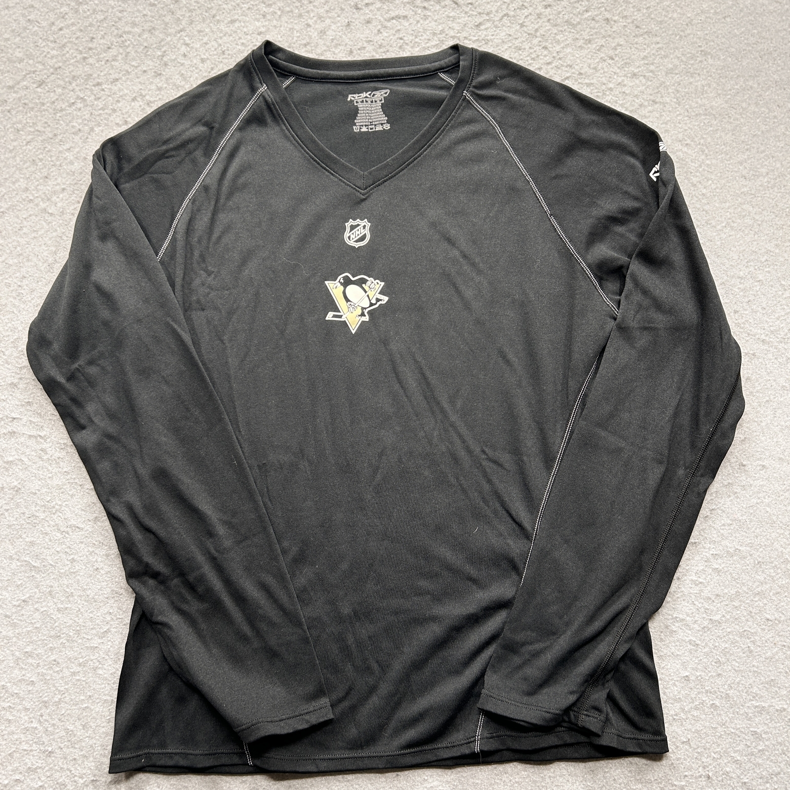 Pittsburgh Penguins NHL Reebok Women’s Medium Black Activewear Long Sleeve Shirt