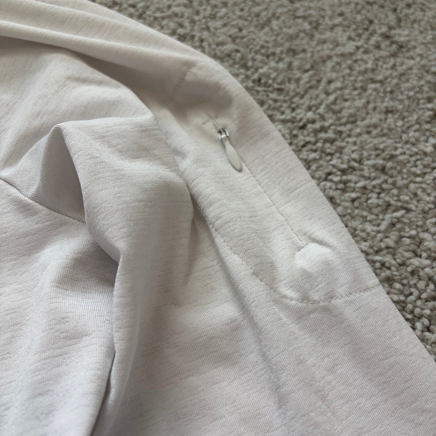 Athleta Pacifica Wrap Front Top Womens M White Long Sleeve Sun Protection Zip Up