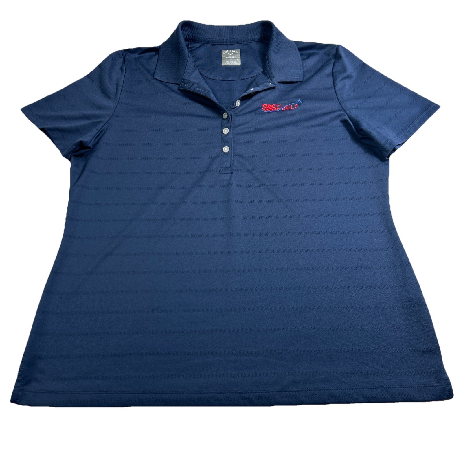 Callaway Golf Polo Shirt Womens Large Blue Opti Dri Stretch Short Sleeve Active