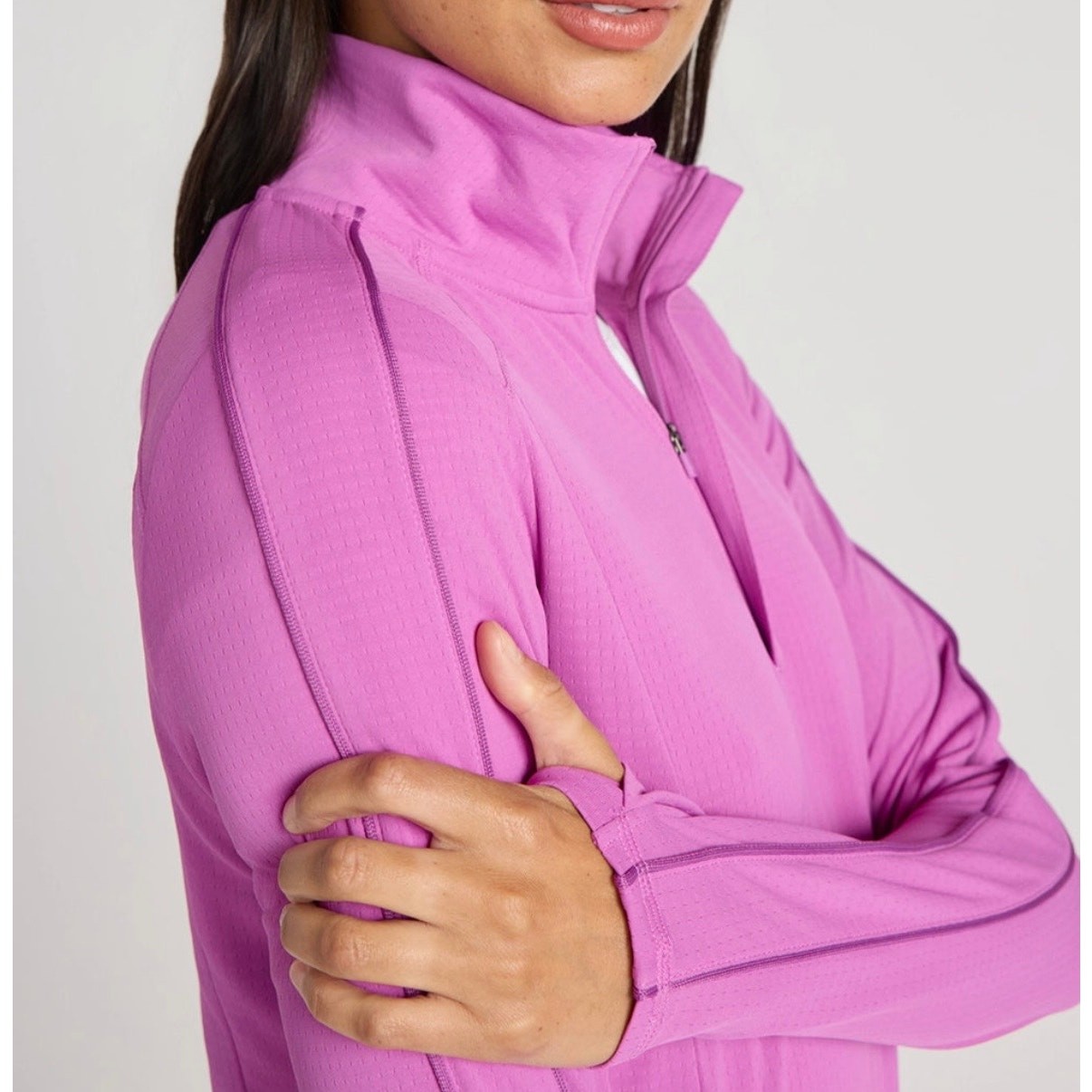 Mondetta Performance Recycled Polyester Top Puyllover 1/4 Zip Top Purple M