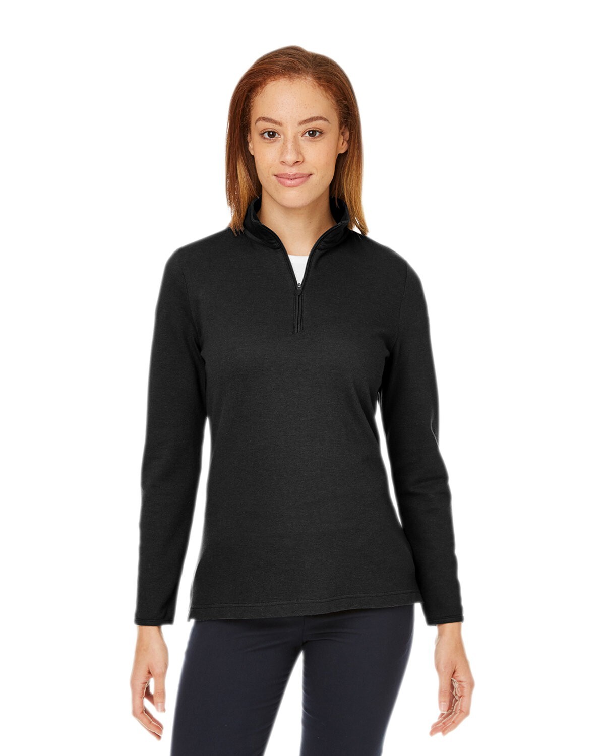 NWT Devon & Jones New Classics Ladies Large Black Performance 1/4 Zip
