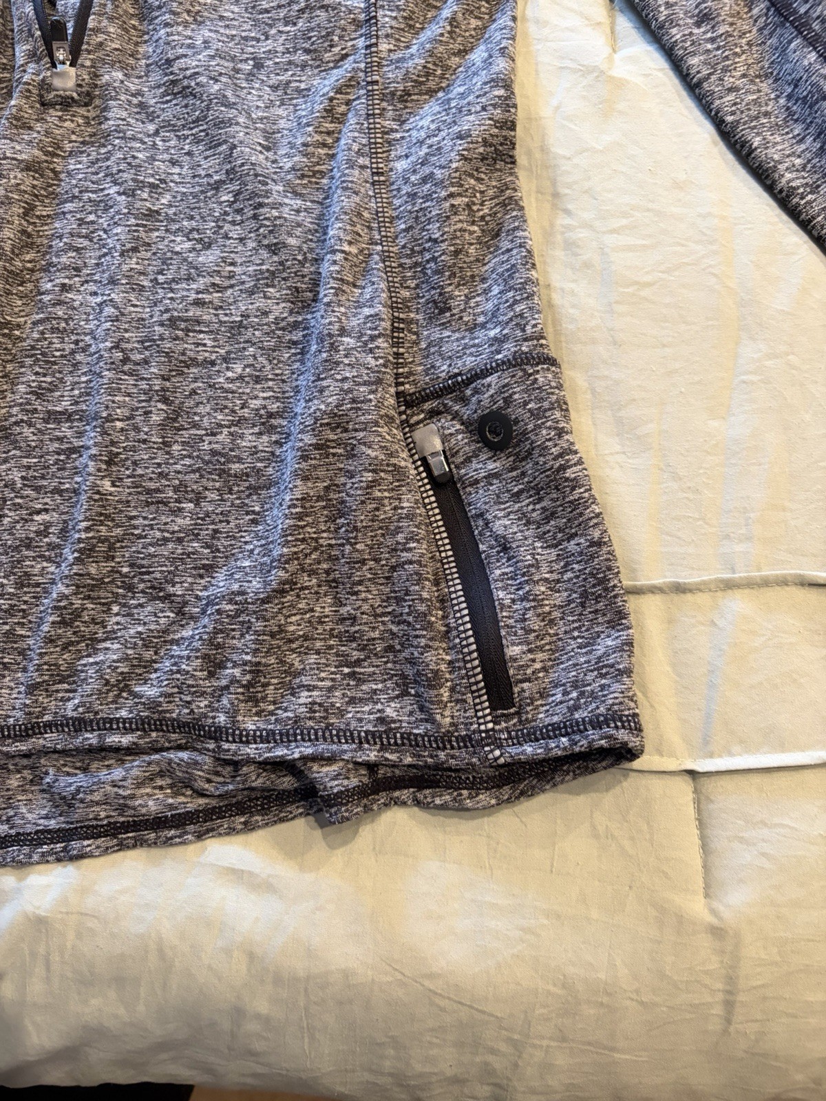 Gray 1/4 Zip Lightweight Stretch Pullover Mock Neck Long Sleeve Activewear