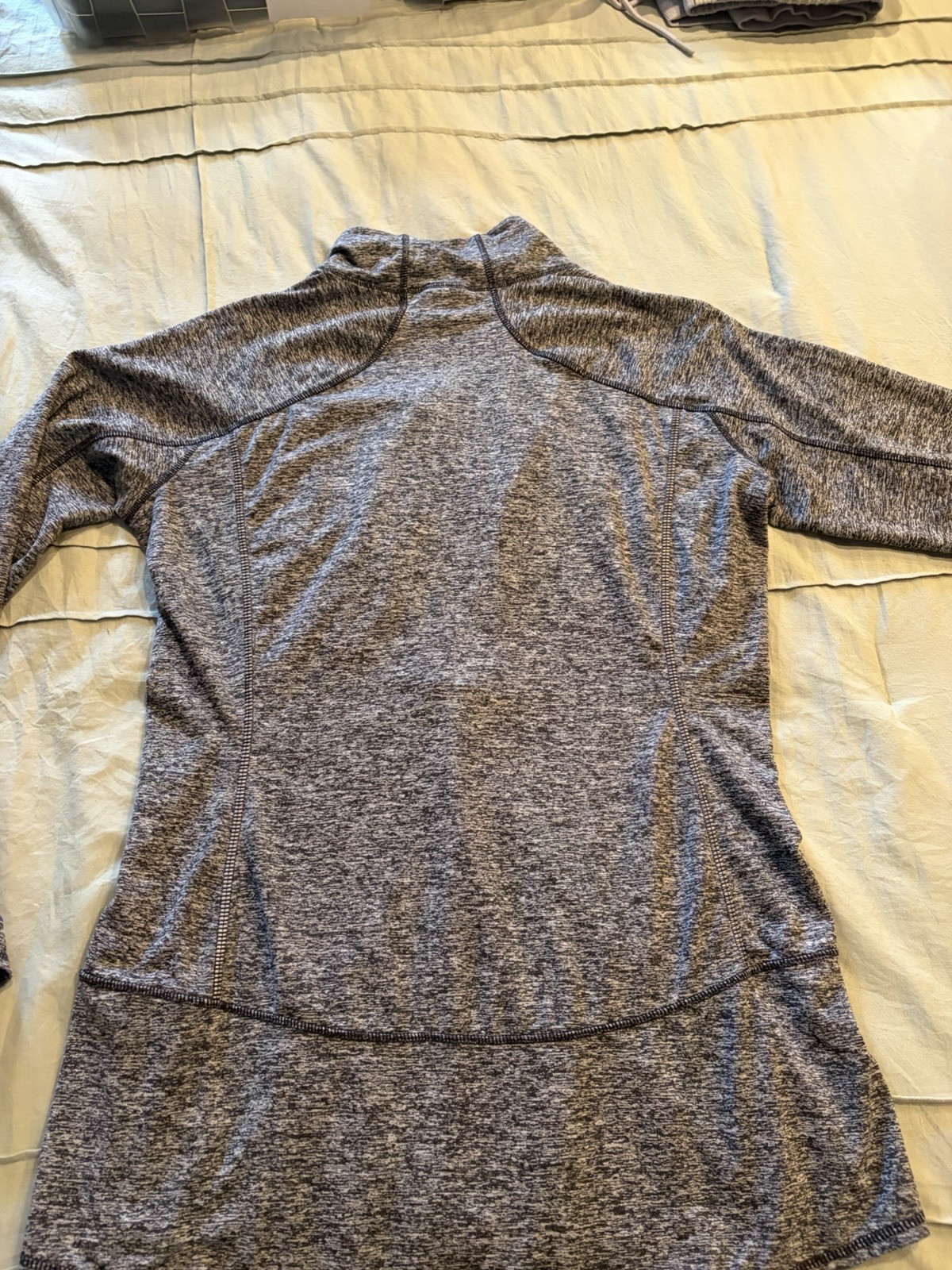 Gray 1/4 Zip Lightweight Stretch Pullover Mock Neck Long Sleeve Activewear