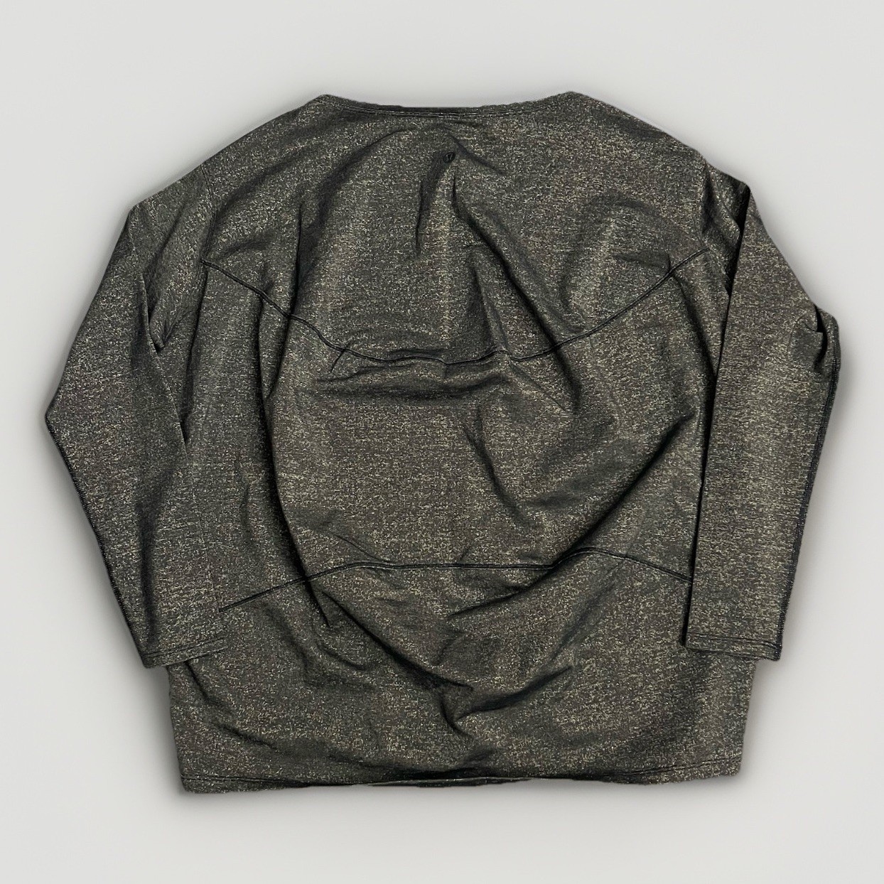 Lululemon Back in Action Long Sleeve Athletic Sporty Shirt Sparkle Black Gold 4