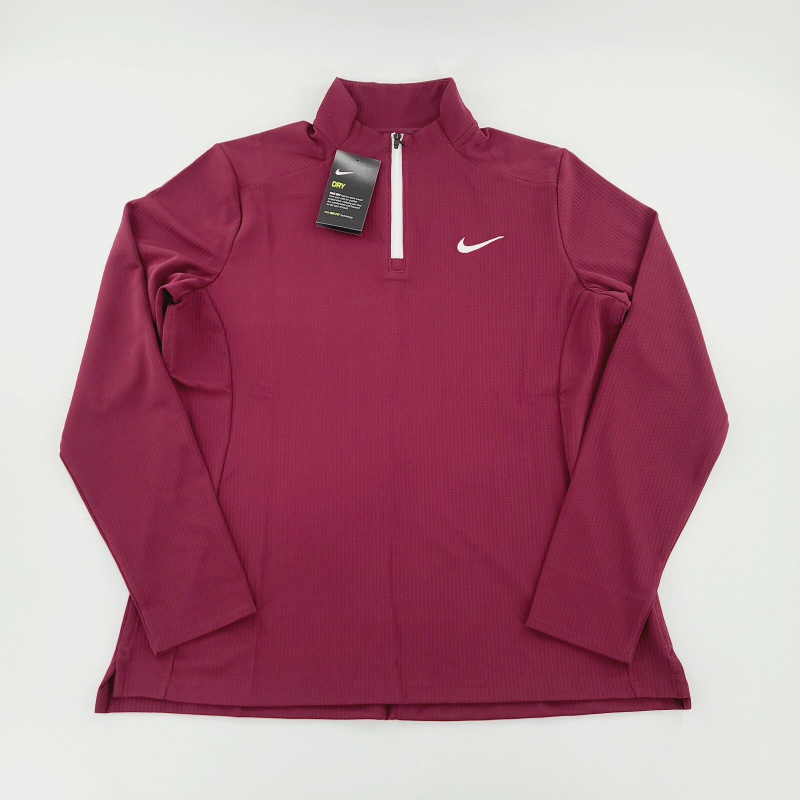 Nike Dry Training Womens Long Sleeve Half Zip Active Top Deep Maroon NEW
