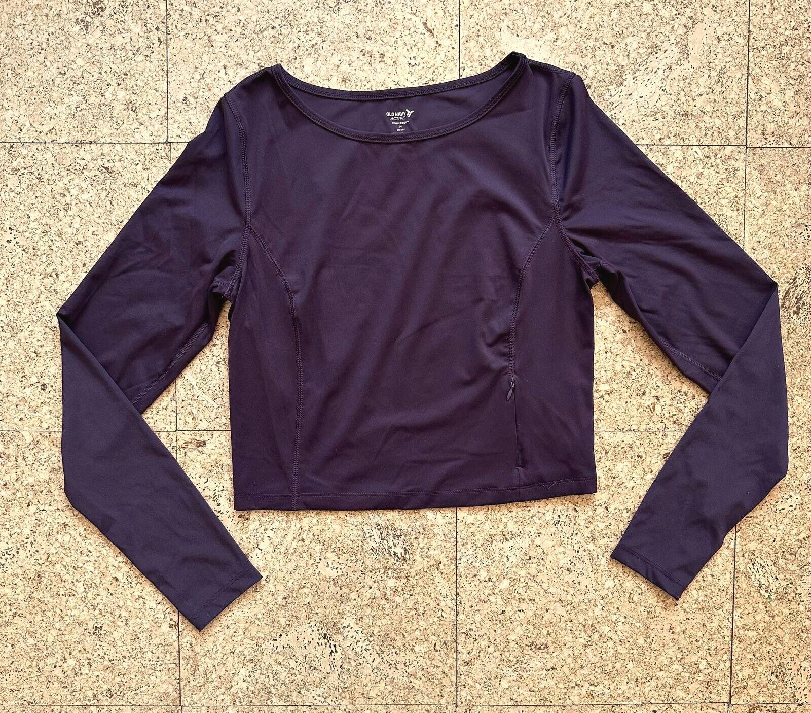 OLD NAVY Go-Dry Cropped Long Sleeve Workout Top Women’s Medium Thumbholes