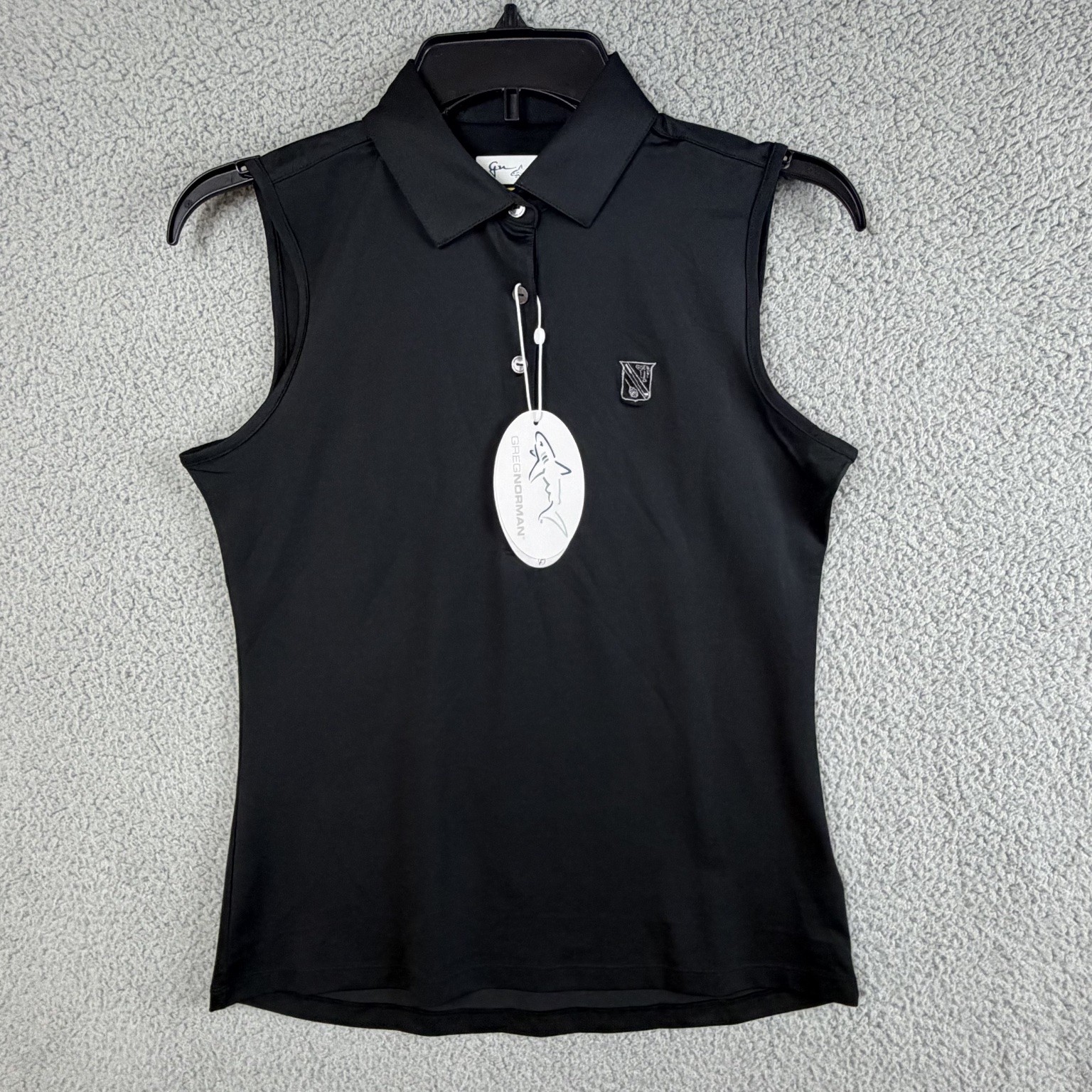 Greg Norman Activewear Top Women’s Black Small S Play Dry Sleeveless Polo Golf