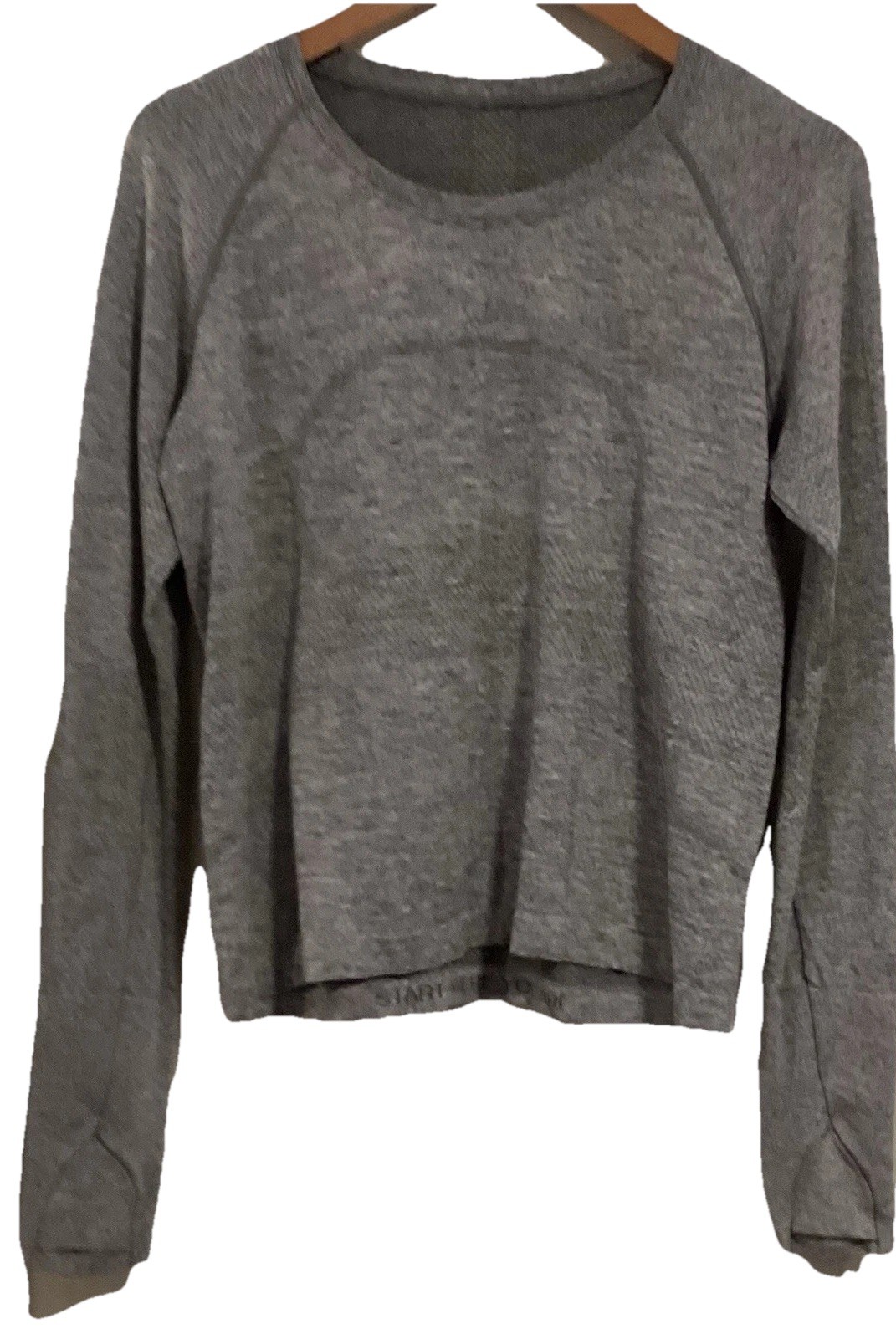 ☀️Lululemon Swiftly Tech 2.0 Waist Length LS Top Slate/White Women’s 12 Free Shp