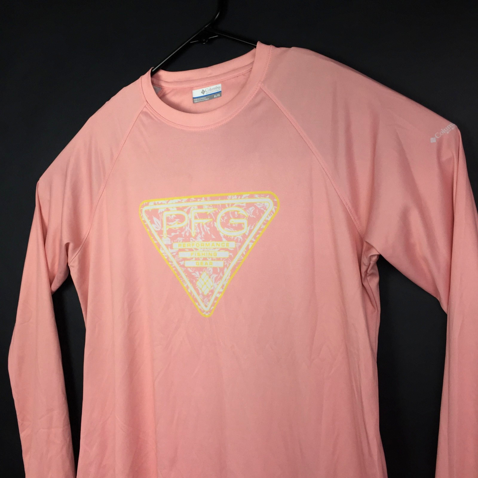 Columbia PFG Omni-Shade Womens XL Light Pink Fishing Swim Beach UV Rashguard 42″