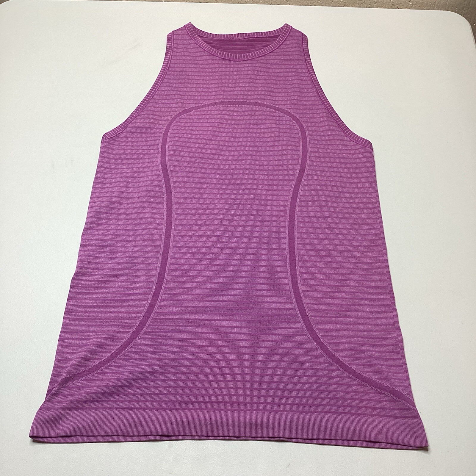 Lululemon Swiftly Tech Tank Top Stitch Stripe Heathered Ultra Violet Purple Sz 6