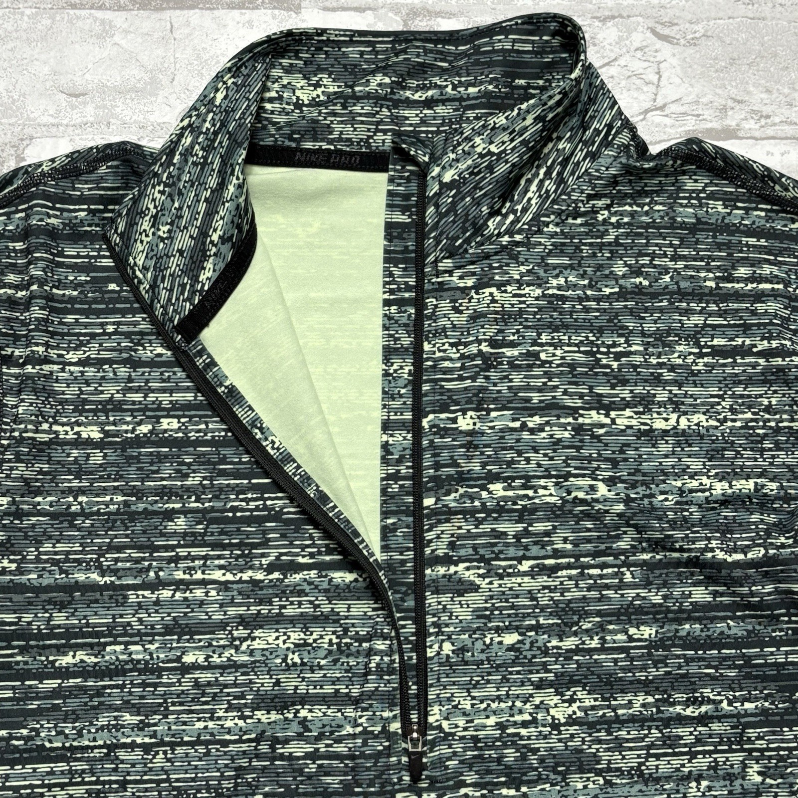 Nike Pro 1/4 Zip Performance Pullover Womens Extra Large Green Running Jogging