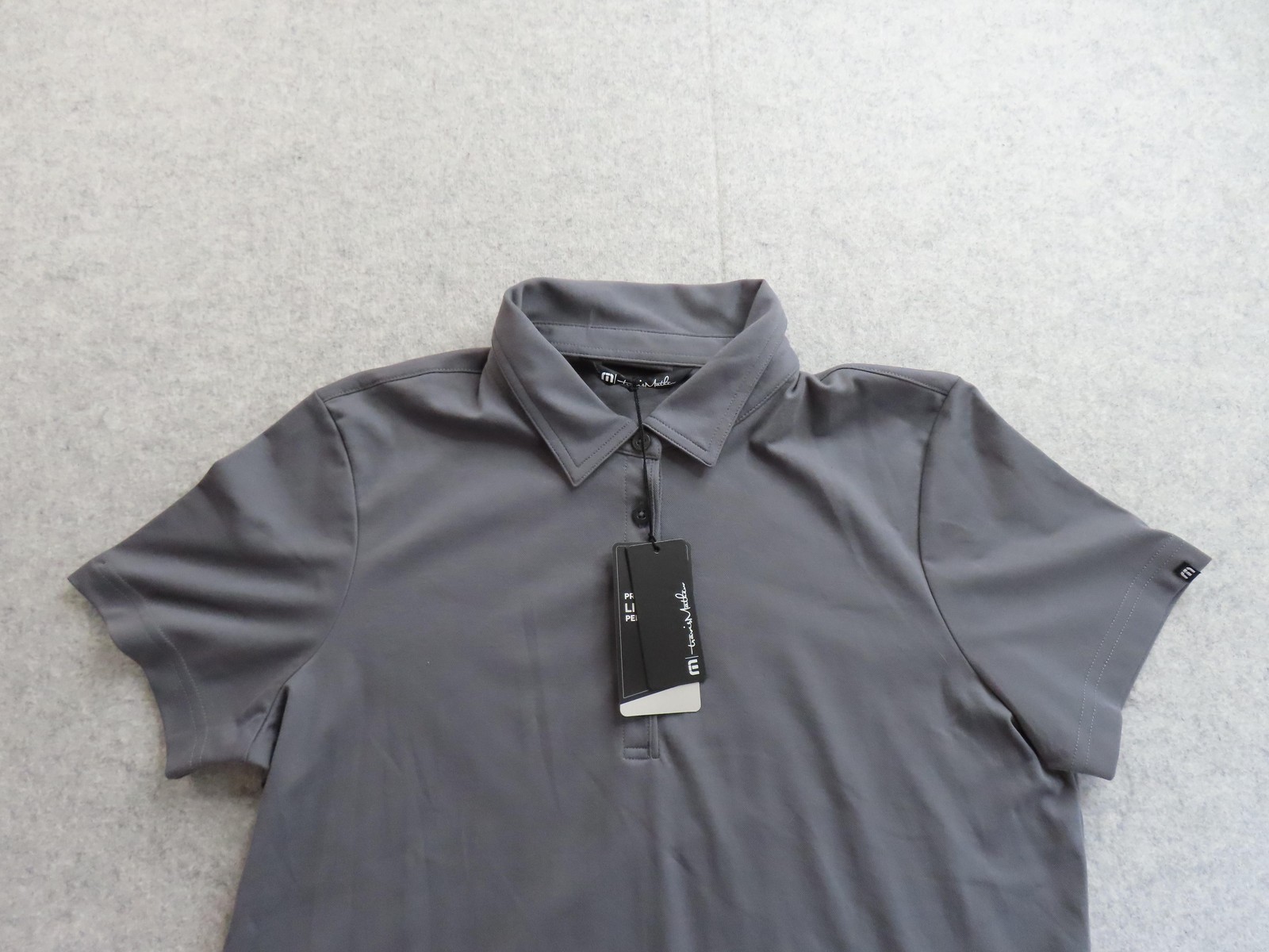 Travis Mathew Polo Shirt Womens XL Gray Solid Golf Performance Stretch NEW