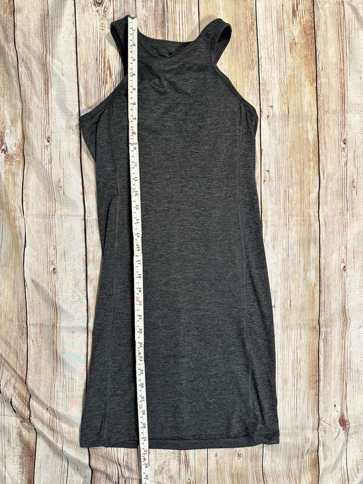 Athletic Tank Dress Built In Bra Gray Racerback Cutout Stretch XS Gym