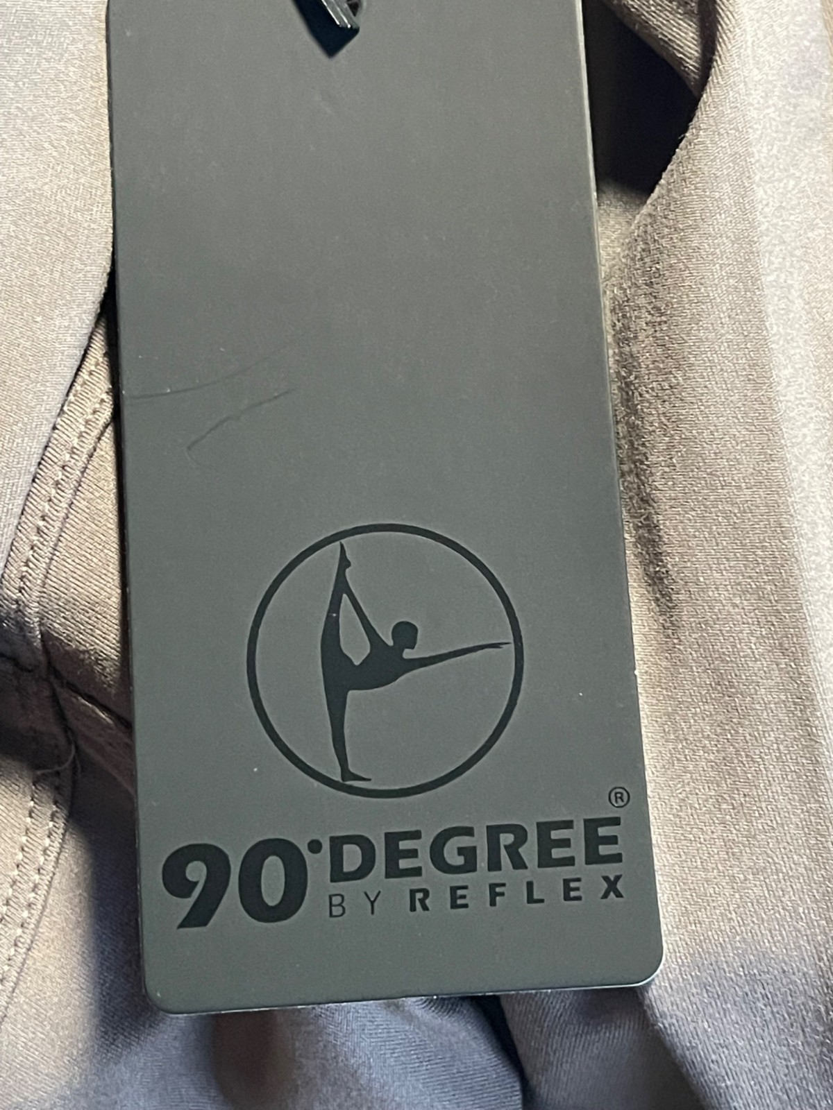 90 Degree By Reflex Womens Cropoed Pullover XXL Iron Gray Taupe Activewear Top