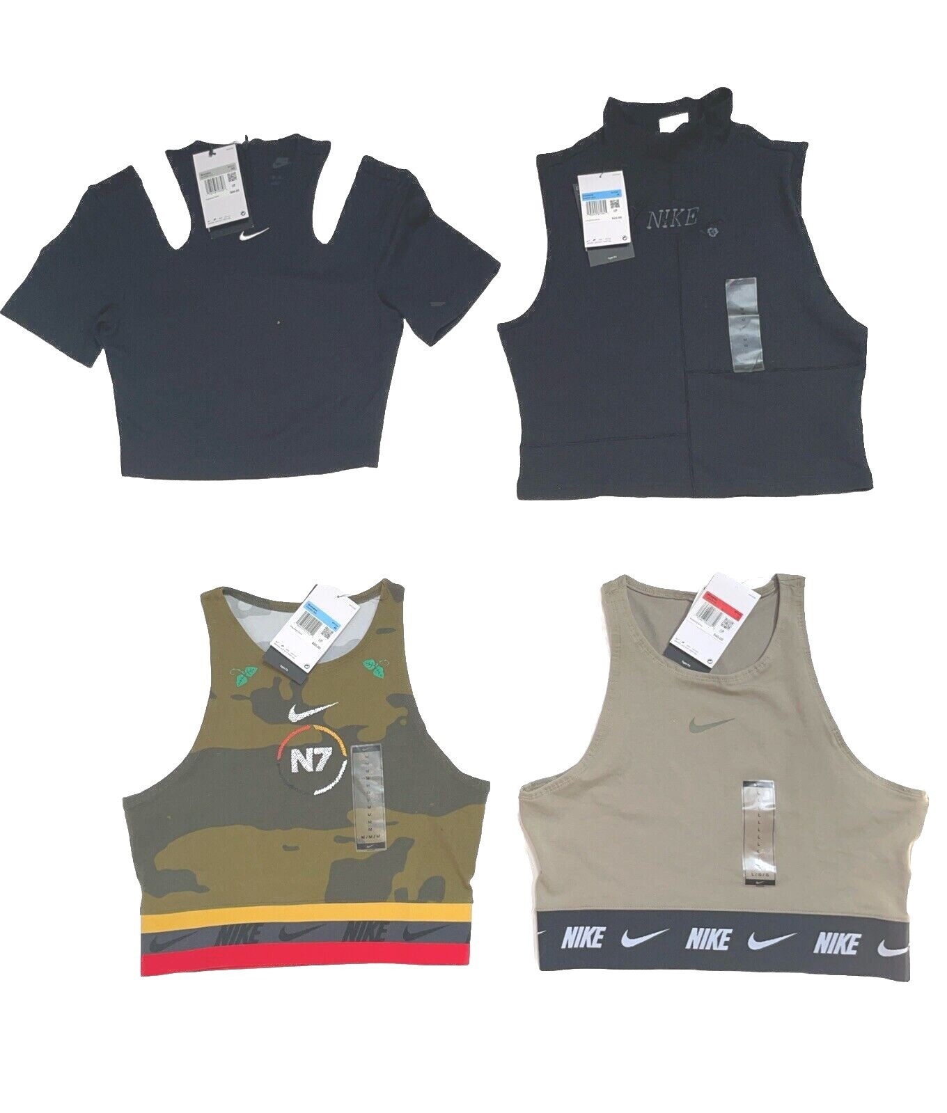 Nike Sportswear Women’s Cropped Tops, Tight Fit Styles; Sizes XS thru L, NWT