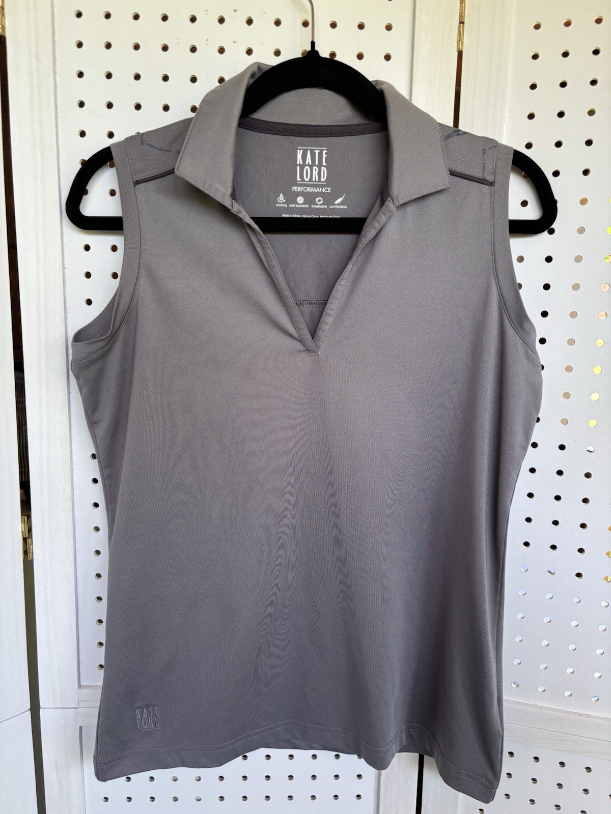 Kate Lord Performance Golf Pickleball Tennis Sleeveless Tank Women’s S Gray Pink