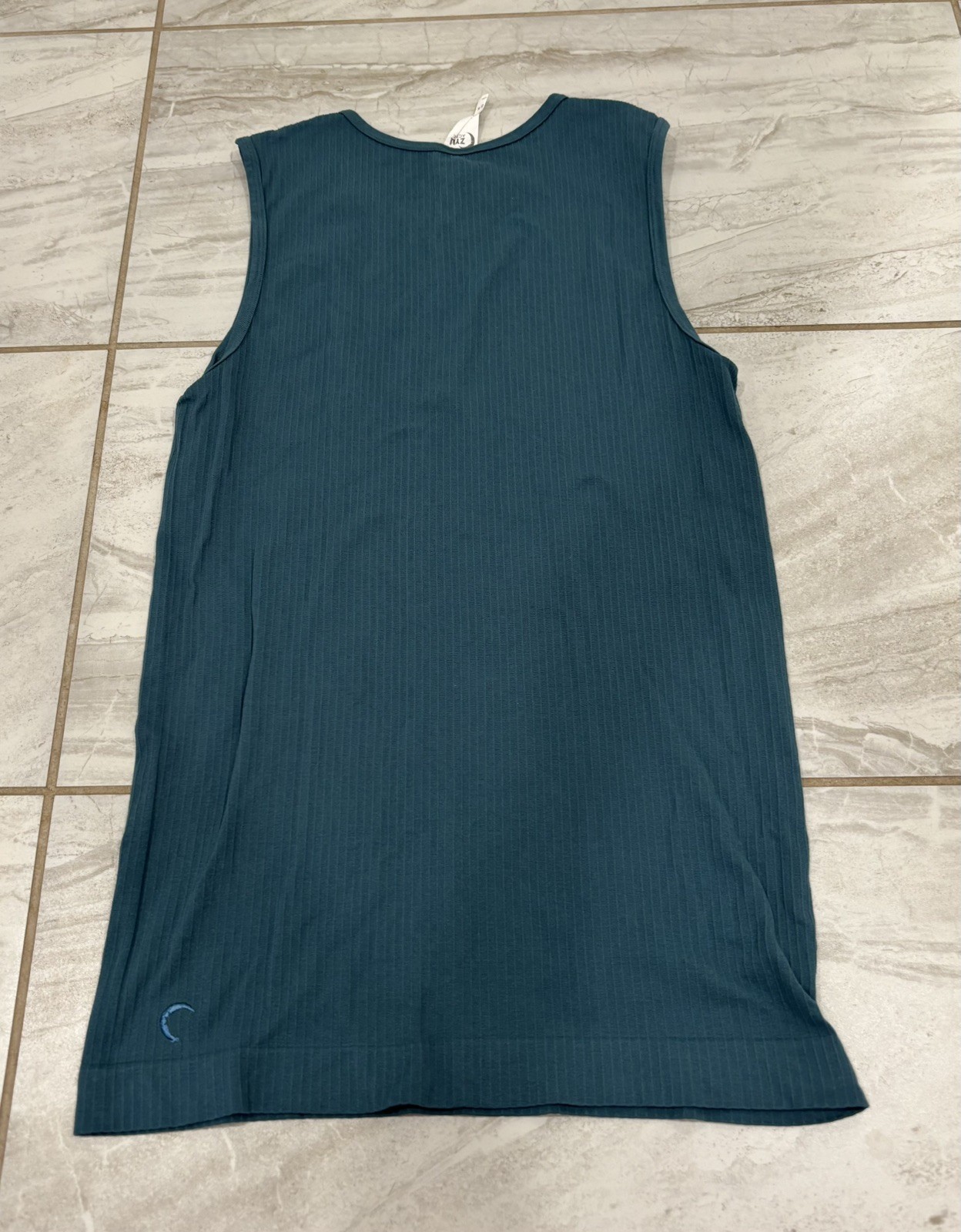 Zyia Active Women’s M Teal Moss Parallel Tank Athletic Ribbed Full Coverage Top