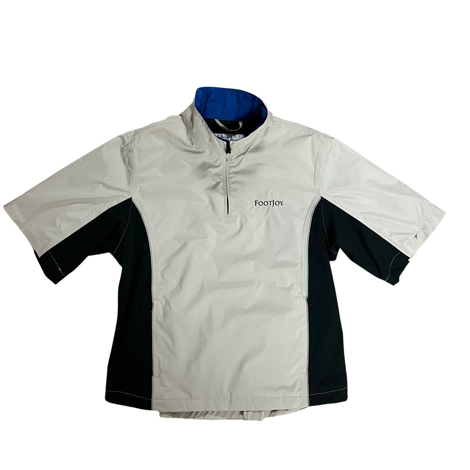 Women’s Dryjoys by FJ Footjoy 1/4 Zip Pullover Short Sleeve Medium Tan/Black