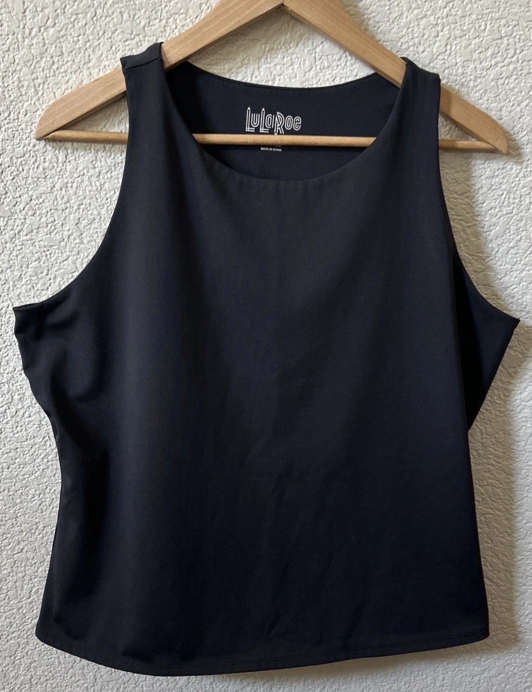 LulaRoe Women’s Size XL High Neck Black Active Tank Top Double Lined Stretch