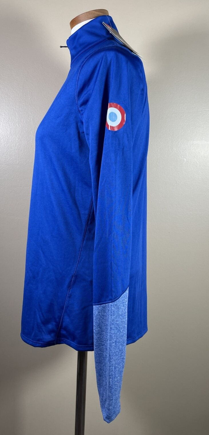 NWT Under Armour Loose 1/2 Zip Pullover Woman Blue Heat Gear Long Sleeve MEDIUM