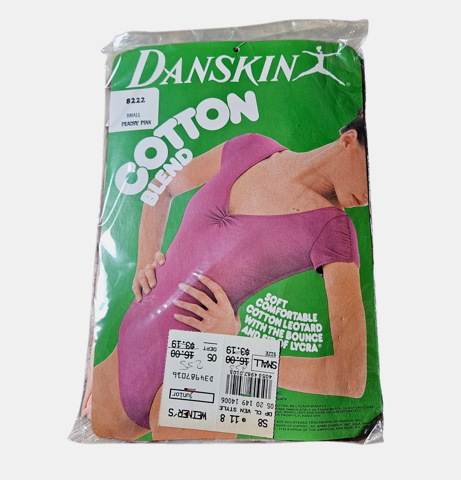 Danskin Cotton Tie-Shirt Wrapper Womens S Peachy Pink Cotton Blend New 80s